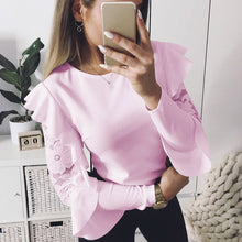 Load image into Gallery viewer, Women&#39;s Solid O-Neck Lace Stitching Pullover T-Shirt