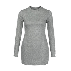 Women O-Neck sexy Dress above Knee mini Tunic Dress