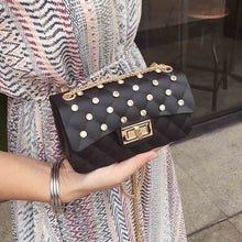 Load image into Gallery viewer, One Shoulder Argyle Pattern dull polish rhinestone Beaded Women Crossbody Bag