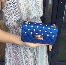 Load image into Gallery viewer, One Shoulder Argyle Pattern dull polish rhinestone Beaded Women Crossbody Bag