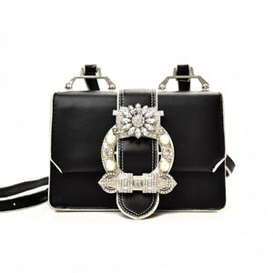 Women Party Wear Heavy rhinestone Buckle One Strap Crossbody Handbag