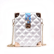Load image into Gallery viewer, Argyle Leather Zinc Square Bag interlocking Crossbody Bag with chain