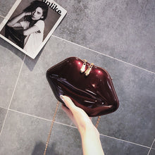 Load image into Gallery viewer, Solid Leather Sexy Women lips 3D Print  Crossbody Bag