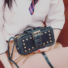 Load image into Gallery viewer, Mini Rectangle Leather Box Bag Gold studded Decor Women Crossbody Bag