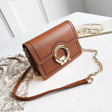 Load image into Gallery viewer, Leather Crossbody Bag with Big Round Buckle for Women