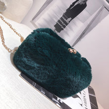 Load image into Gallery viewer, Faux Fur twin top clasp Women Hairy Crossbody Bag