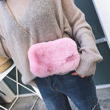 Load image into Gallery viewer, Faux Fur twin top clasp Women Hairy Crossbody Bag