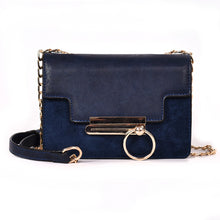 Load image into Gallery viewer, Fashion Synthetic Leather Solid surface Step Design Women Bag with hanging Chain