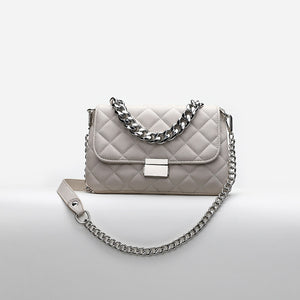 Women Pure Leather Quilted Bag with Handle Chain and Crossbody Bag