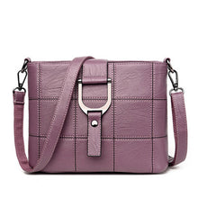 Load image into Gallery viewer, Elegant Design Sewing thread Squares Leather Crossbody Bag