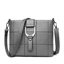 Load image into Gallery viewer, Elegant Design Sewing thread Squares Leather Crossbody Bag