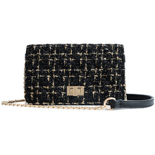 Load image into Gallery viewer, Woolen Bag with Buckle Small Square Crossbody Bag with chain