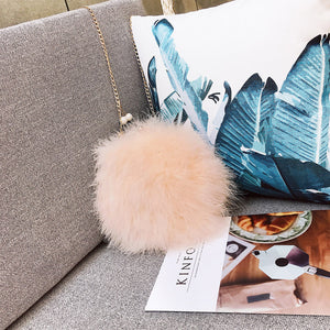 Round Fur Clutch with chain Crossbody Bag for Women