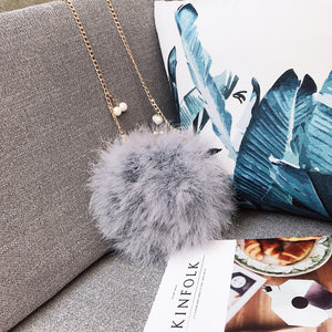 Round Fur Clutch with chain Crossbody Bag for Women