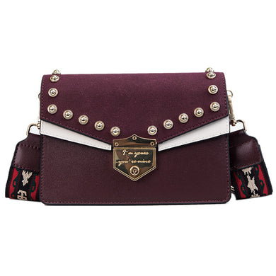 Fashion contrast color Look Women Crossbody Strap Bag