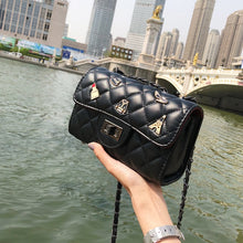 Load image into Gallery viewer, Fashion Argyle sewing thread Beaded double chain Party Women Crossbody Bag