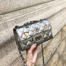 Load image into Gallery viewer, Fashion Argyle sewing thread Beaded double chain Party Women Crossbody Bag