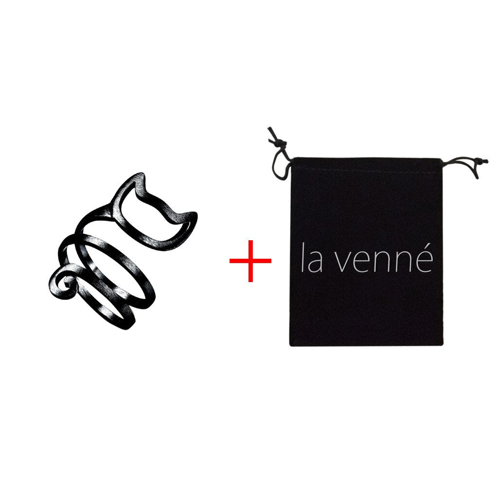 Latest Cute Cat Silver trendy Adjustable Jewelry for Women Girl enclose Finger Ring