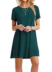 MOLERANI Women's Casual Plain Simple T-Shirt Loose Dress Black XS at Amazon Womenâs Clothing store: