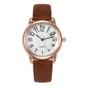 Beautiful Fashion Simple Leather Belt Women Quartz Wrist Watch For Gift