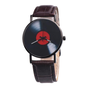 Shock Resistant,Anti-magnetic Fashion Casual Unisex Design Leather Band Material Analog Quartz Watch