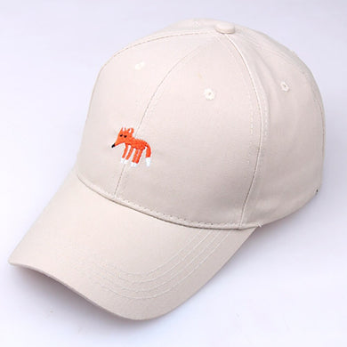 High Quality Women Girl Cotton Embroidered Solid Color Baseball fox Cap Gift