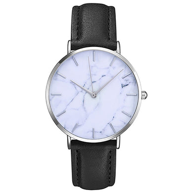 unisex Easy To Read Leather Analog Classic Casual Wrist Watch