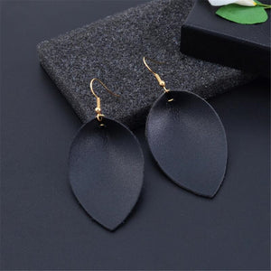 Fashion Leaf Leather Earrings Trendy Jewelry Casual Elegance Zinc Alloy metal Earrings