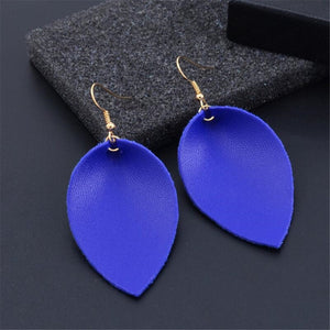 Fashion Leaf Leather Earrings Trendy Jewelry Casual Elegance Zinc Alloy metal Earrings