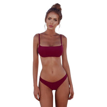 Load image into Gallery viewer, Women Solid Wire Free Female Polyester Plunge Back Closure Sexy Bra Brief Set