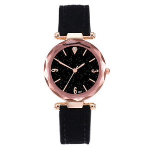 Leather Casual Fashion Watch high quality Analog Quartz Starry Sky women Wristwatch