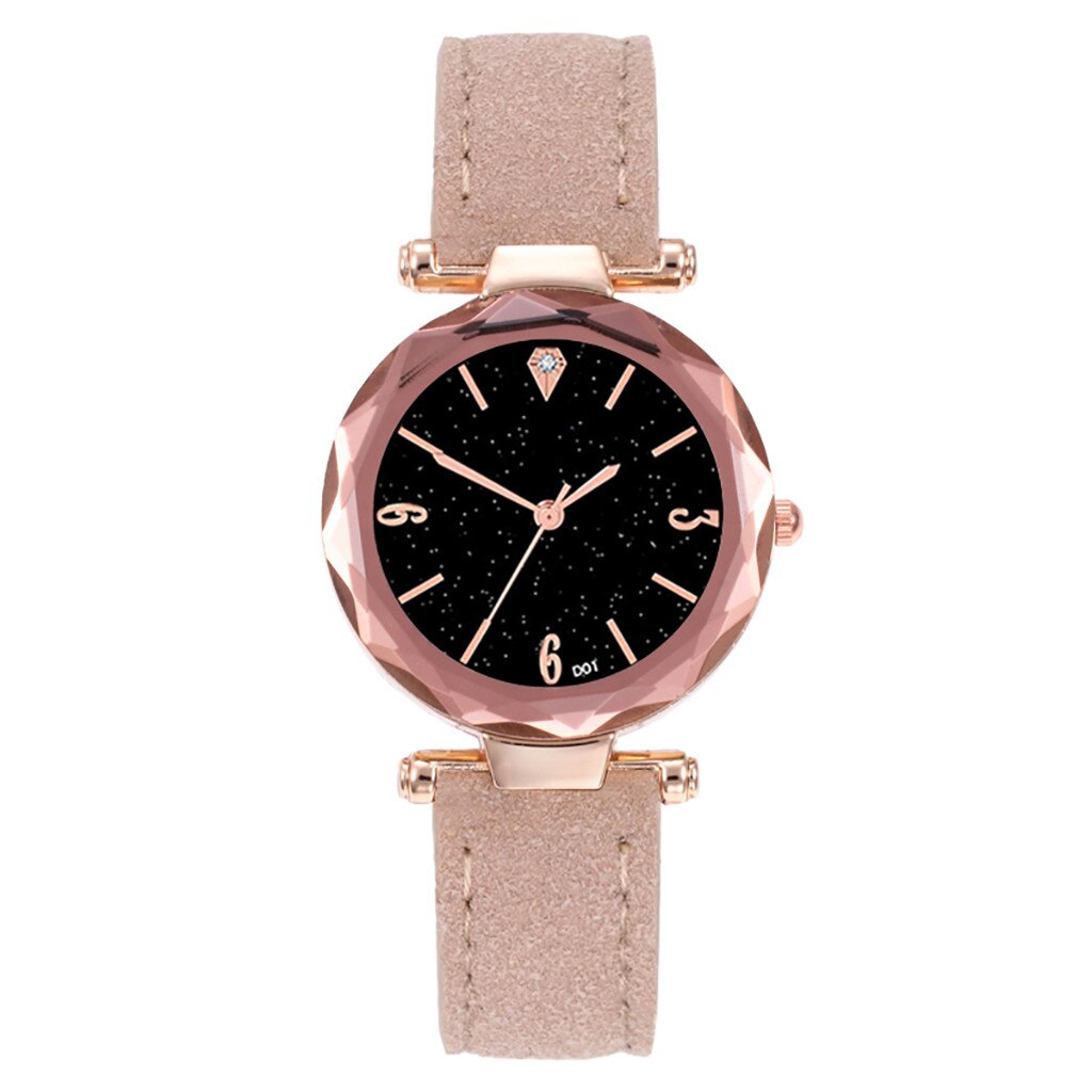 Leather Casual Fashion Watch high quality Analog Quartz Starry Sky women Wristwatch