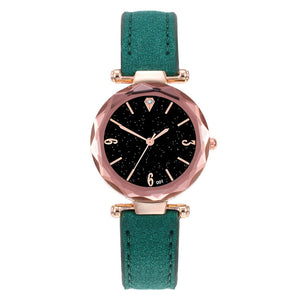 Leather Casual Fashion Watch high quality Analog Quartz Starry Sky women Wristwatch