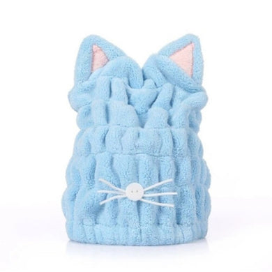 Adults Cat Shaped Cleaning Hair Drying Bath Wrapped Hat