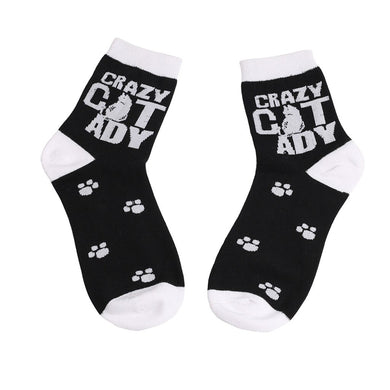 Fashion Cat Paw Print Letter Print Unisex Funny Socks