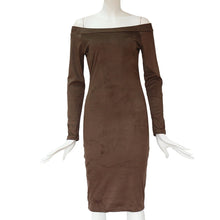 Load image into Gallery viewer, Women Long Sleeve sexy Bodycon off shoulder above Knee Dress