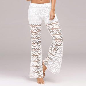 Women Flare Lace stitching trousers