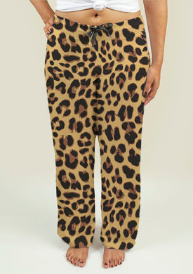 Ladies Pajama Pants with Leopard Print