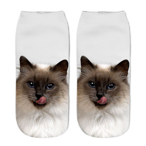 High quality fashion One Size Fits Most Cat Printed Casual Socks Polyester material