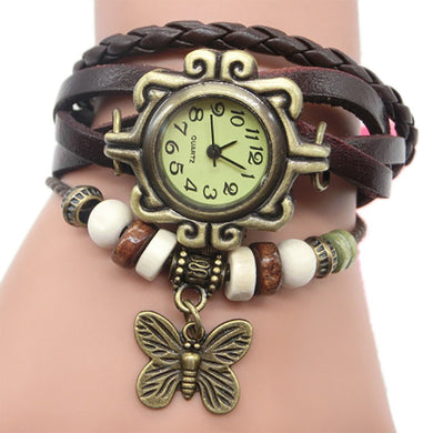 Butterfly girls Bracelet Clasp type Bangle Quartz Wrist Watch