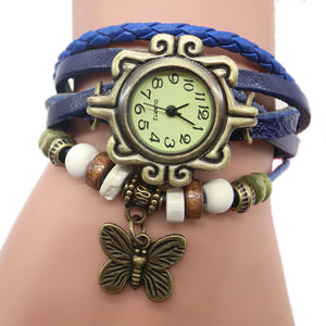 Butterfly girls Bracelet Clasp type Bangle Quartz Wrist Watch