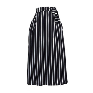 Vertical Striped Ankle-length Vintage Long Skirt Casual Women Wear