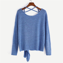 Load image into Gallery viewer, Women Daily Casual Long Sleeve Waist Tied Fashion Crop Top