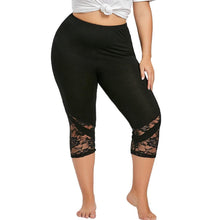 Load image into Gallery viewer, Women Fashion Lace Patchwork Three-Fourth Skinny Leggings