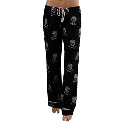 Women Trendy Skull Print Straight Pant Long Length Casual Daily Wear