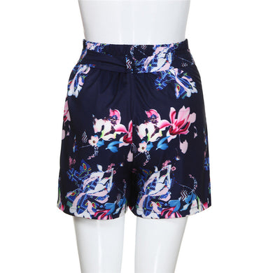 Women High Waist Sexy Hot Summer Cotton Big Flower Printed Shorts