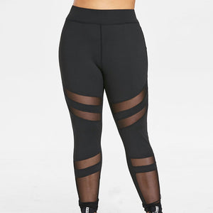 Women Fashion Mesh Cloth Tight Elastic Leggings Mesh Patchwork Pencil Pants