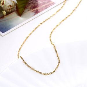 18K Gold Plated Twisted Singapore Chain Necklace