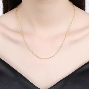 18K Gold Plated Twisted Singapore Chain Necklace