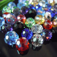 Load image into Gallery viewer, Isywaka Mixed Colors 4*6mm 50pcs Rondelle  Austria faceted Crystal Glass Beads Loose Spacer Round Beads for Jewelry Making